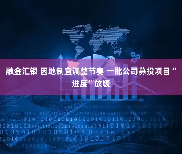 融金汇银 因地制宜调整节奏 一批公司募投项目“进度”放缓