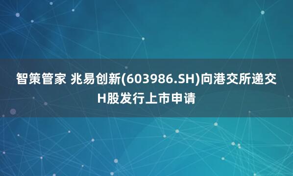 智策管家 兆易创新(603986.SH)向港交所递交H股发行上市申请