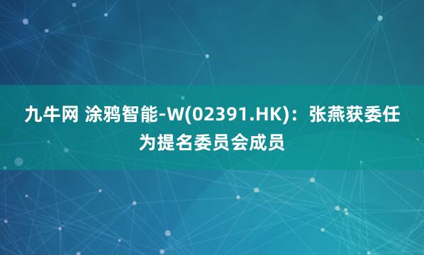 九牛网 涂鸦智能-W(02391.HK)：张燕获委任为提名委员会成员